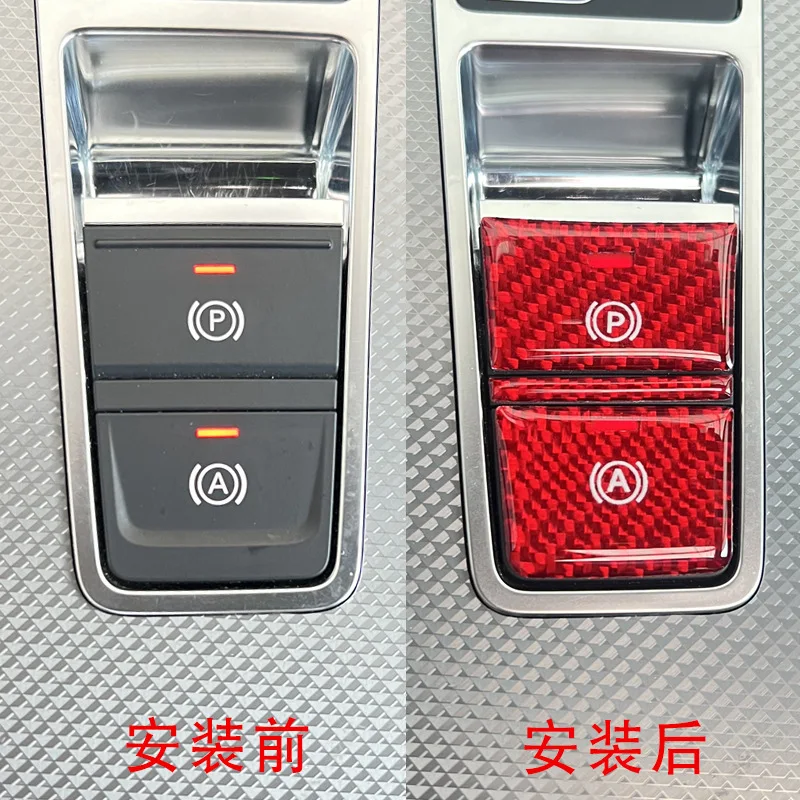 2Pcs Car Styling Handbrake Shift Panel Button Cover Trim Sticker for Audi A6 A7 A8 Q6 Q7 Q8 C8 D5 2019-2025 Interior Stickers