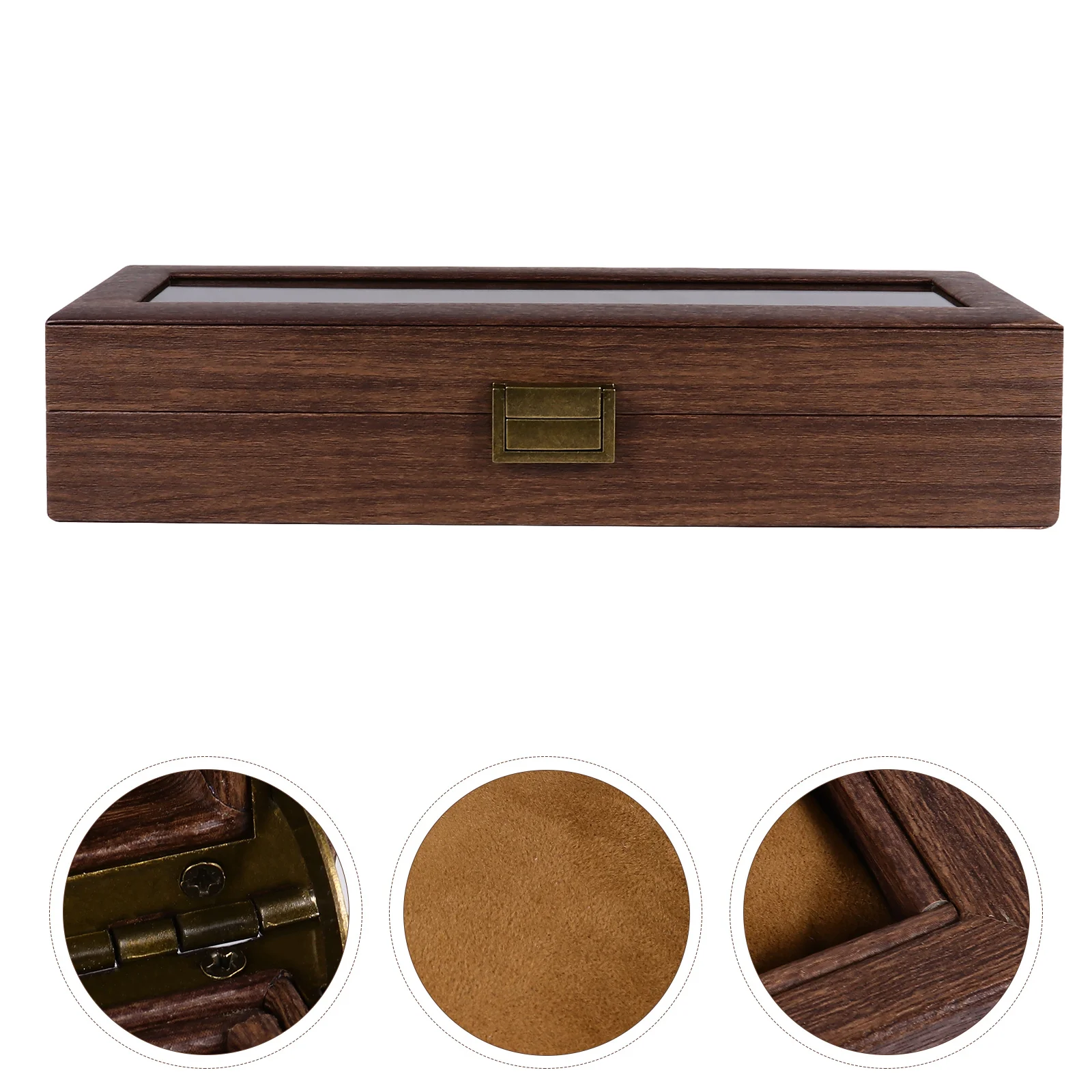 1Pcs Wooden Watch Box Durable Classic Design Storage Organizer for Watches Jewelry Packing Display Case Brown Watch Storage Box