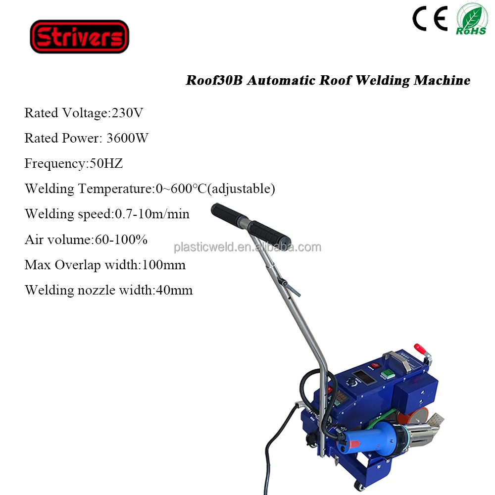 3600W 220V Automatic PVC TPO EVA Roof BannerTarpaulin Waterproof Membrane Roofing Welding Machine Kit With 1600W Welding Tool