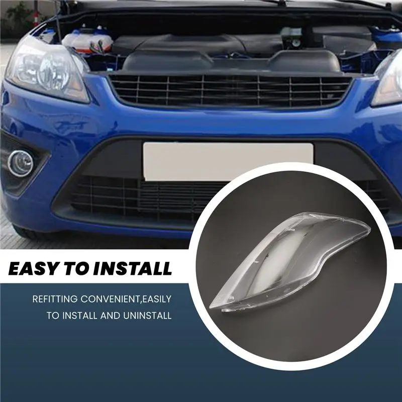A64P-For Ford Focus 2009-2011 Front Headlights Cover Shell Transparent Lens Lampshade