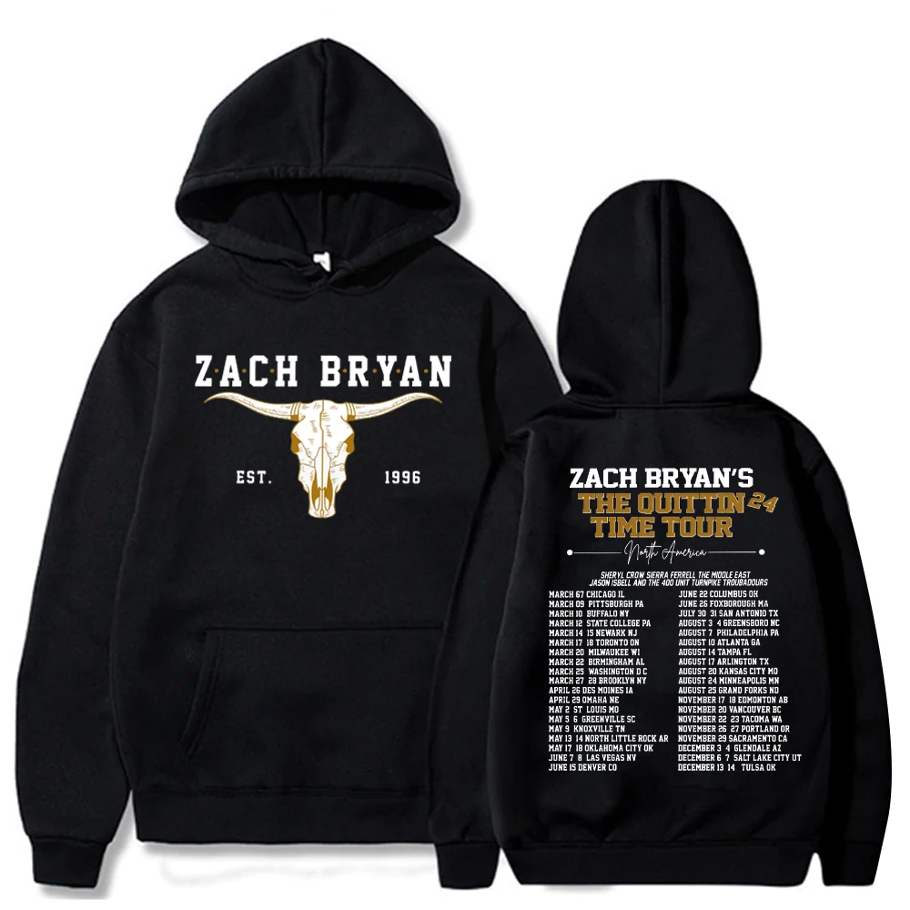 Zach Bryan The Quittin Time Tour 2024 Hoodie Zach Bryan Hoodie Zach Bryan Merch Fan Gift Pullover Tops Streetwear Unisex