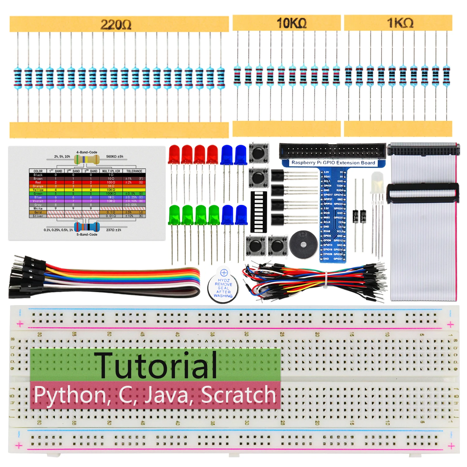 Freenove Basic Starter Kit for Raspberry Pi 5 4 B 3 Zero 2 W, 383-Page Tutorial, 48 Projects, 146 Items, Python C Java Scratch