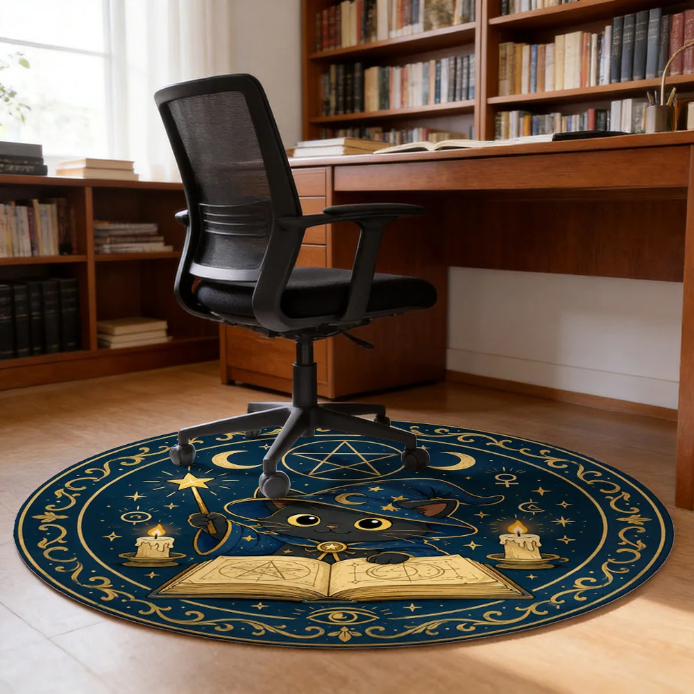 Mystic Cat Witchcraft Tarot Astrology Bohemian Floor Mat Bohemian Home Decor Gift for Witchy Vibes