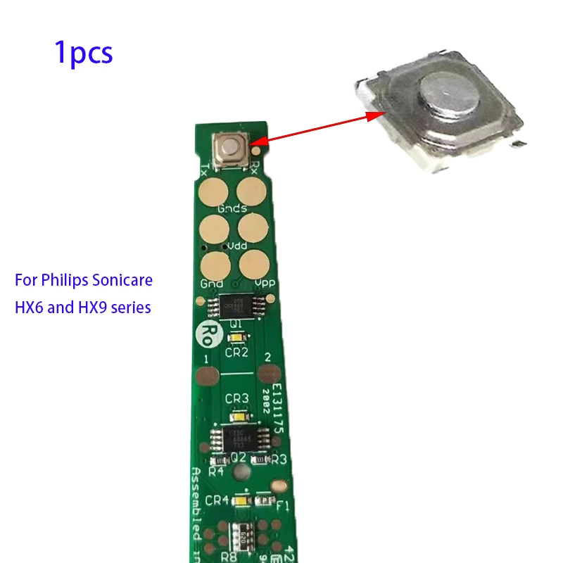 Botão interruptor impermeável para Philips Sonic escova de dentes elétrica, Control Board Parts, Motherboard Parts, HX9370, HX9340, HX9350, HX9360, 1Pc