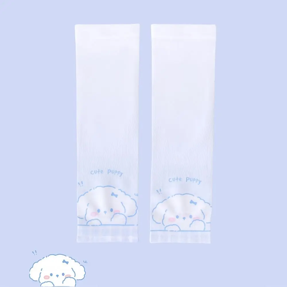 Sun Protection Kids Arm Sleeves Thin Anti-UV Boys Girls Sunscreen Gloves Cartoon UPF50+ Summer Cooling Mittens Outdoor Sports