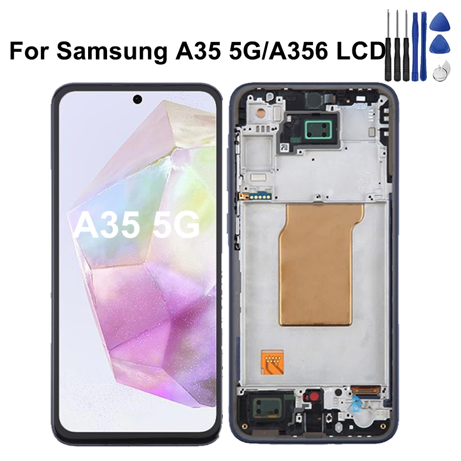 incell For Samsung A35 5G LCD Display With Touch Screen Digitizer Assembly For Samsung A356 Screen With Frame Replacement