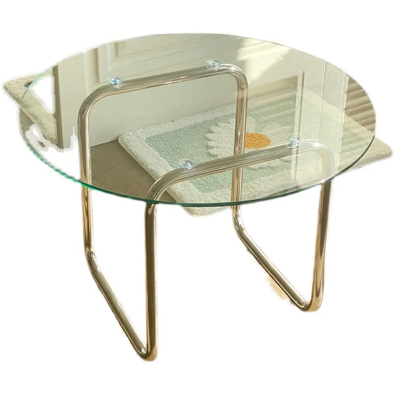 

Metal small apartment round table household design
