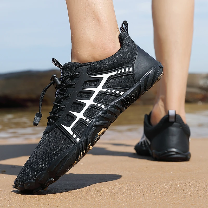 Aqua sapatos para mulheres homens descalços sapatos de água antiderrapante de secagem rápida ao ar livre praia upstream wading sapato de natação tênis unisex