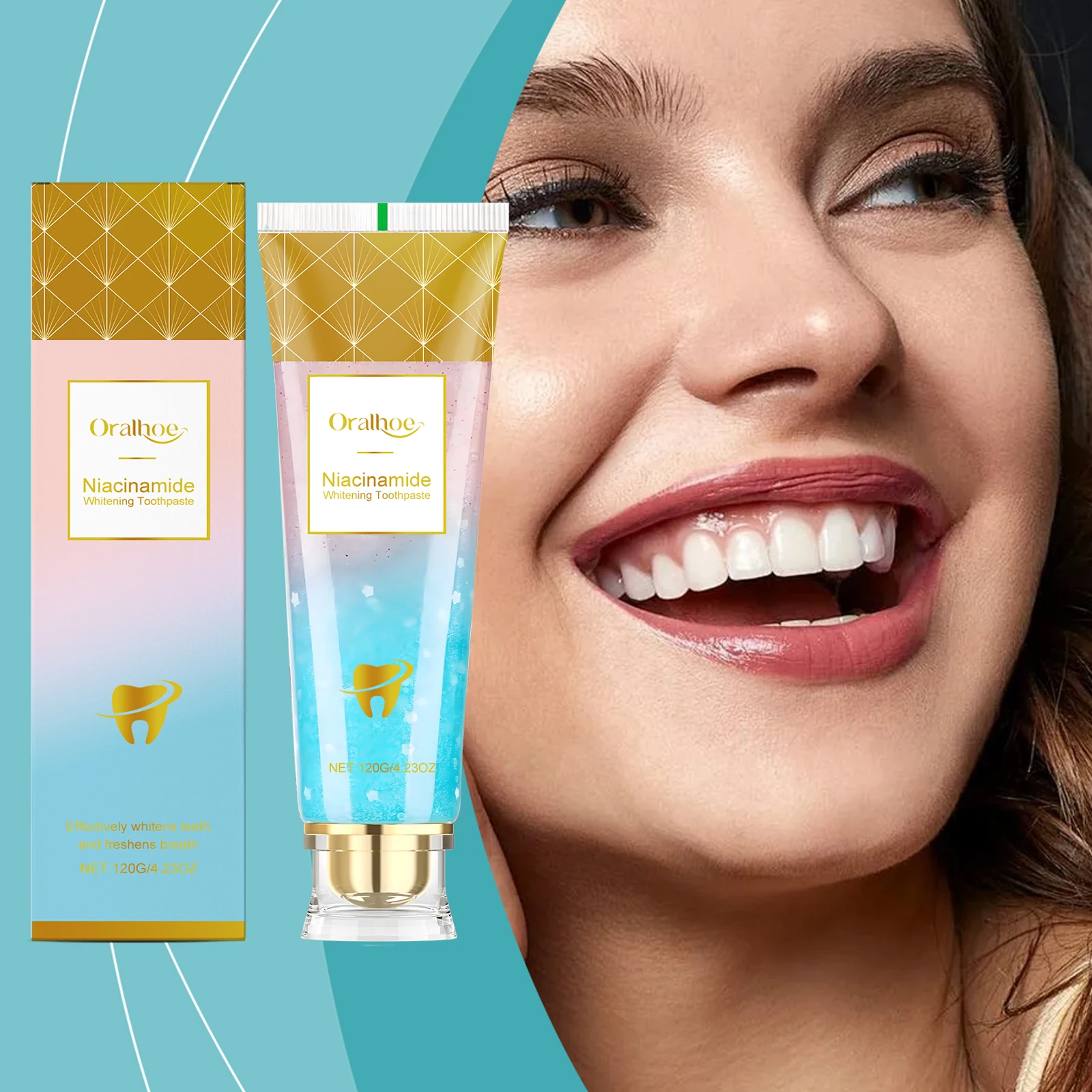 Oralhoe Niacinamide W-hitening Toothpaste Bleaching Clean Removes Yellow Plaque Stains Oral Hygiene Teeth Brightening Toothpaste