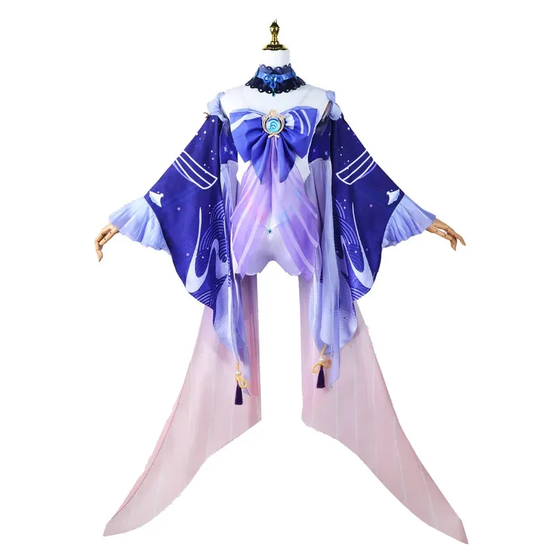 CySangonomiya Kokomi Cosplay Costume Genshin Chinese Style Uniform Set Halloween Party Anime Show Performance Costume - view 2