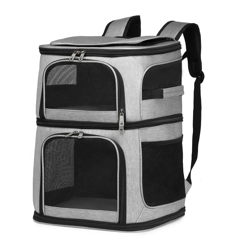 2023 Pet Dog Cat Pet Carriers Backpack Large Mesh Window Fashion Bag Travel Double  Layers Cat bag pet backpack