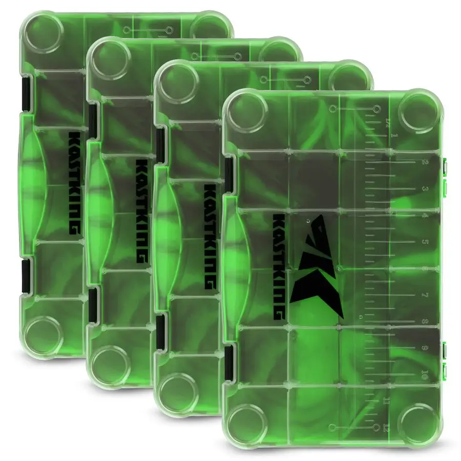 

Bait Vault Camouflage Tackle Box, Plastic Tackle Trays, Fishing Tackle Box Storage Organizer with Removable Dividers, 2 Packs 4