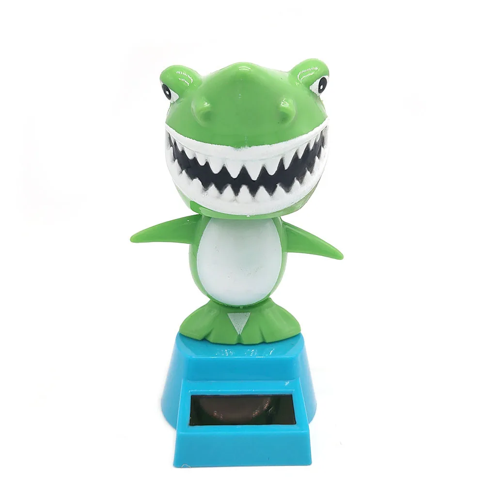 Cute Cartoon Shark Solar Power Shaking Head Toy Bobbling Dancing Toys Car Decoration Auto Interior Dashboard Decor Car Ornament