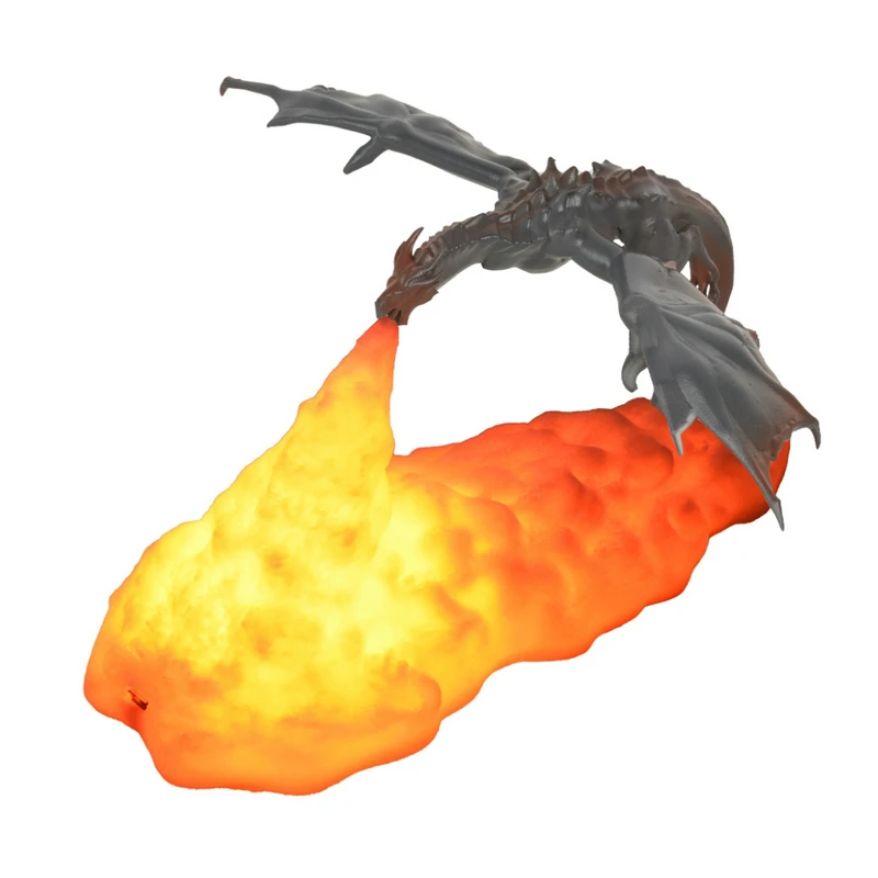 

1 шт., светодиодный ночник с 3D принтом огненного дракона, светодиодная настольная лампа для дома, спальни, праздничные украшения, подарки на день рождения для детей