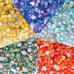 QIAO SS6-SS30 Non Hotfix Rhinestones Glitter Crystal Opal Series Super Glitter Glass Flatback Crystals for DIY Nail Art