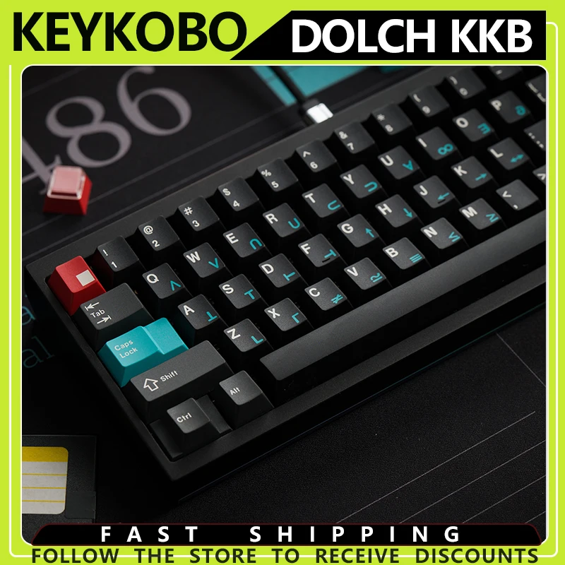 

Keykobo Dolch kkb keycap set customized black Braun style keyboard cherry shaped gaming keycap suitable for mechanical keyboards