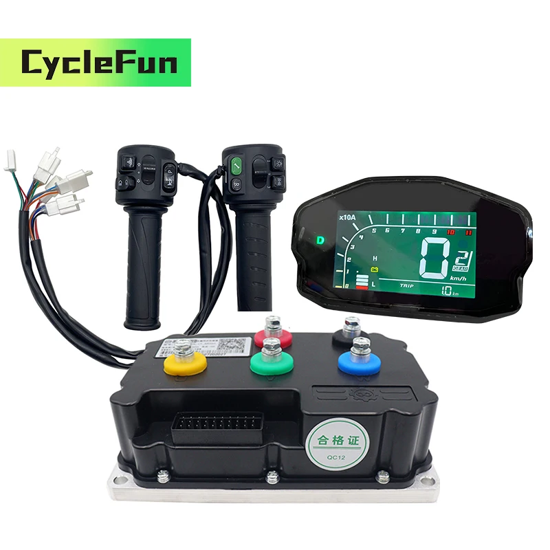 

Fardriver ND96530 96V DC 330A PMSM BLDC Sine Wave Controller With DKD Display And T08 Throttle For 5KW-6KW Electric Motorcycle