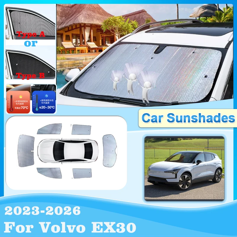 

Car Coverage Sunshades For Volvo EX30 Accessories 2023 2024 2025 2026 Sunscreen Sunshade Covers Curtain Visor Anti-peeping Tools