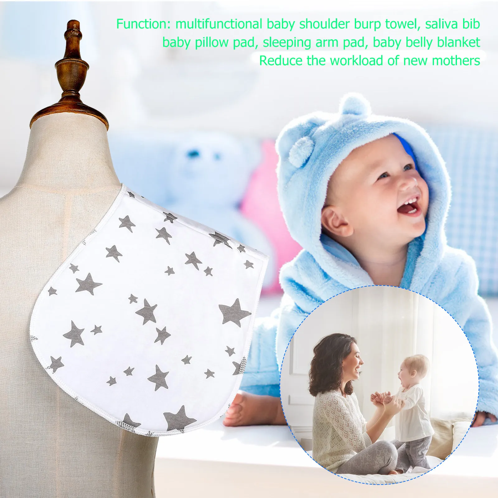 

Набор из 3 салфеток для отрыжки из сухого хлопка, портативные детские слюнявчики, идеальный подарок для мамы и на вечеринку в честь рождения ребенка