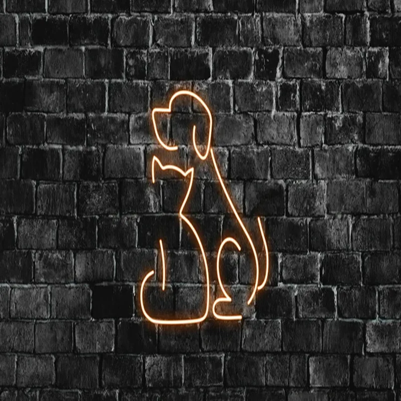 CHUANGQI Hund und katze Tier neon zeichen, Nette Led neon zeichen, Neon licht zeichen für wand, neon wand dekor, Led Neon Zeichen