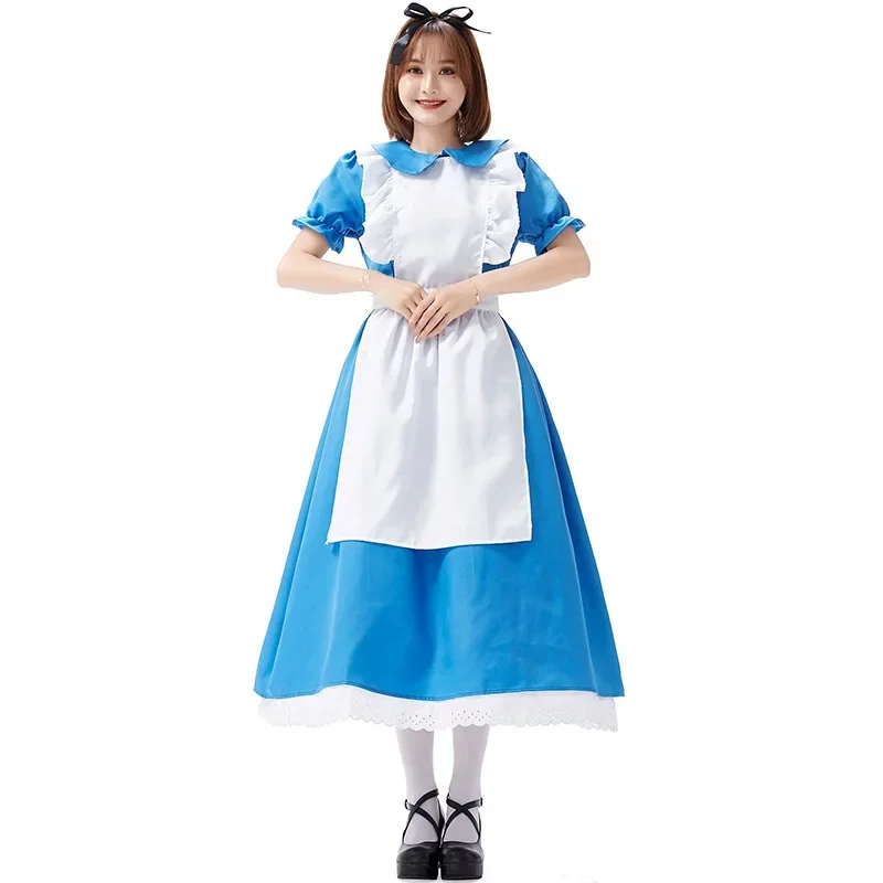 Volwassen Alice Wonderland Kostuum Dames Halloween Cosplay Lolita Meid Feest Verkleden