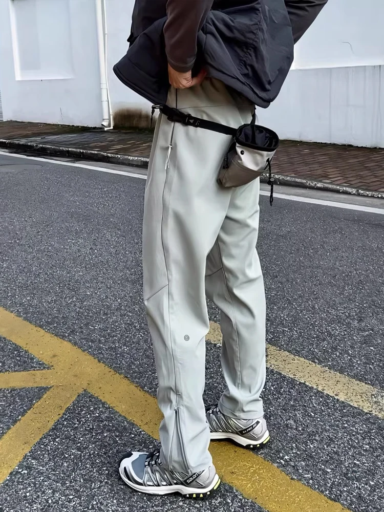 Outdoor Casual Thiened Soft ell Heren herfstwinterbroek Ritsontwerpbroek voor wandelen en klimmen Polyestervezel