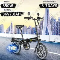 SAMEBIKE Electric Bicycle 350W Powerful Motor 36V7.8AH Lithium Battery Aldult E-bike 14-in All-Terrain tires Fold Electric Bike