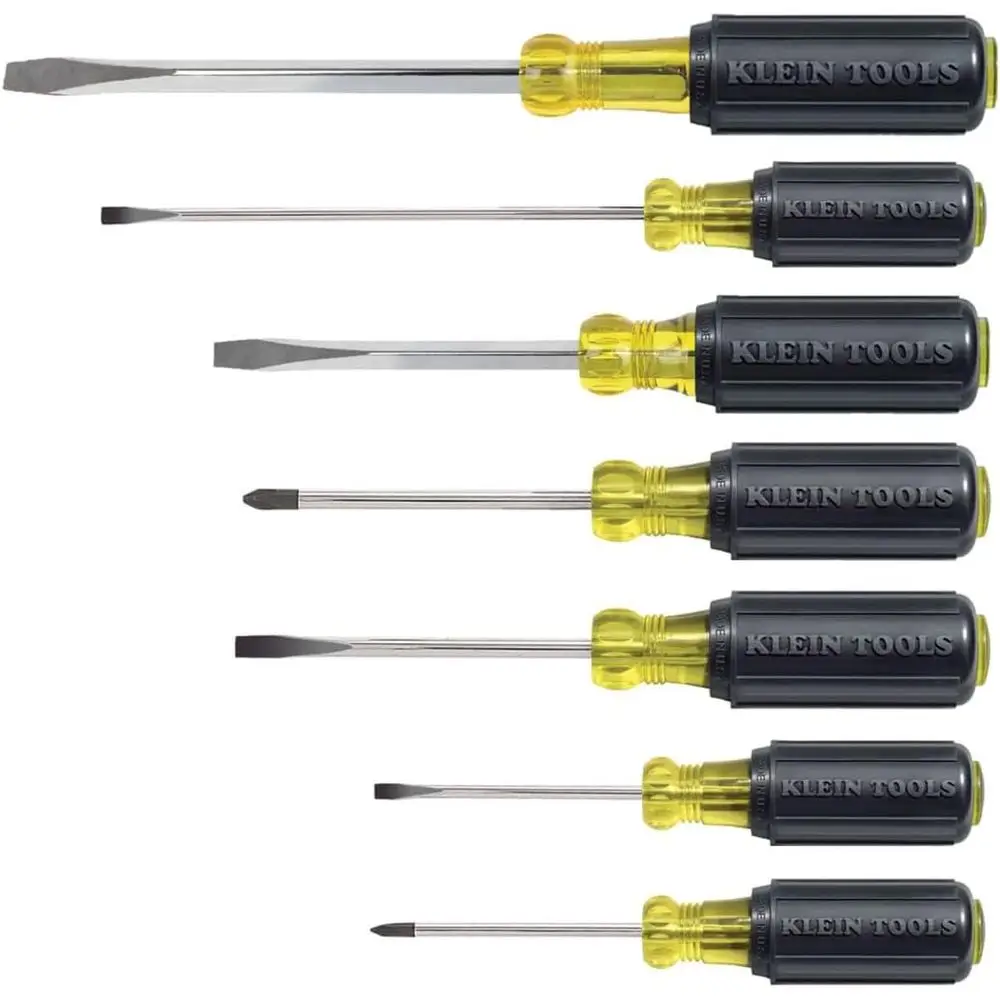 

7-Piece USA-Made Screwdriver Set: Slotted & Phillips with Ergonomic Grip and Tip Identification