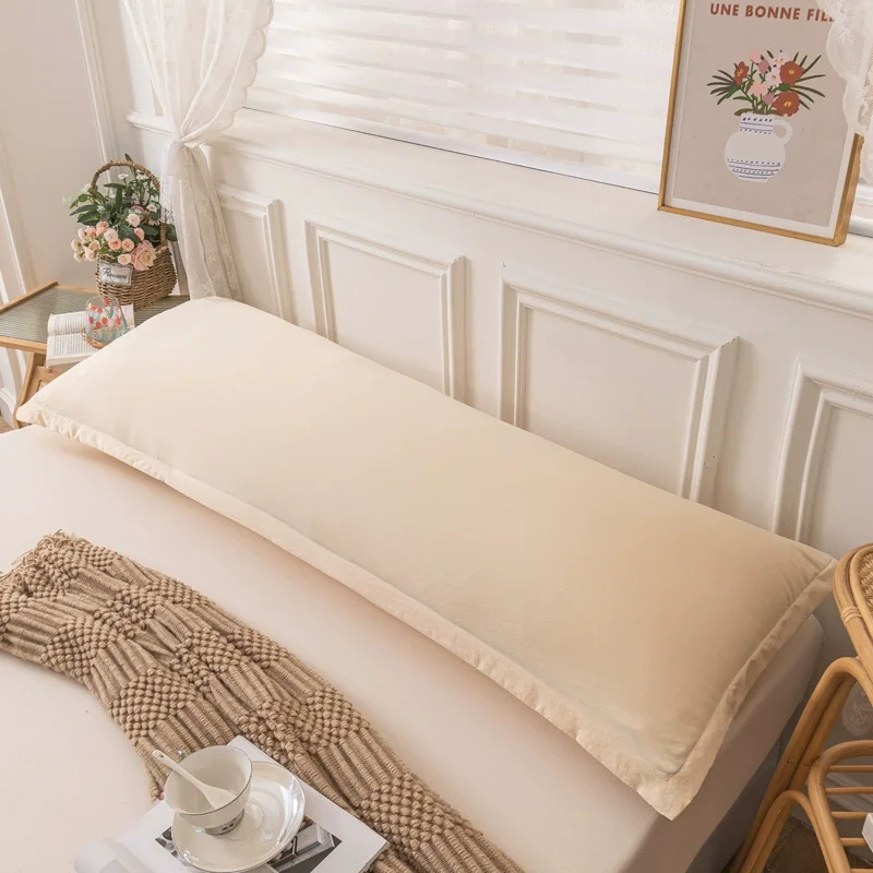 Double Long Cotton Pillow Cover 48x120cm/48x150cm/48x180cm Soft Breathable Comfortable Pillowcase for Home Decor