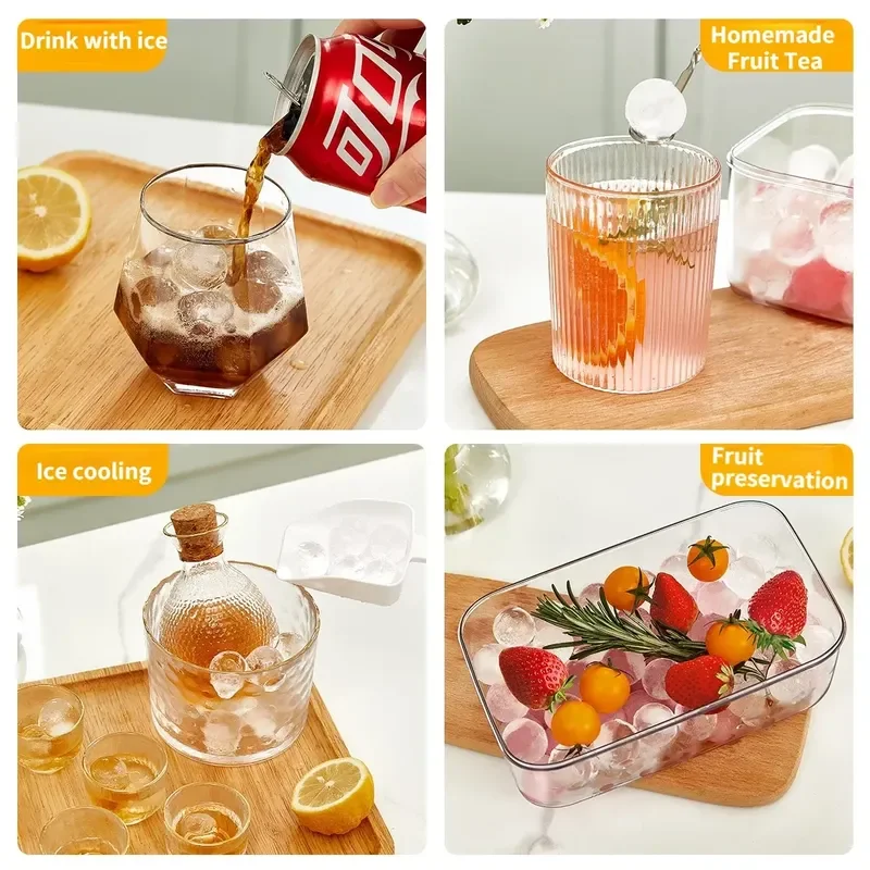 New Ice Cube Mold Household Net Red Ice Grid Food-grade Ice Storage Ice Box Refrigerator Frozen Ice Cube Ice Ball Mold Artifact