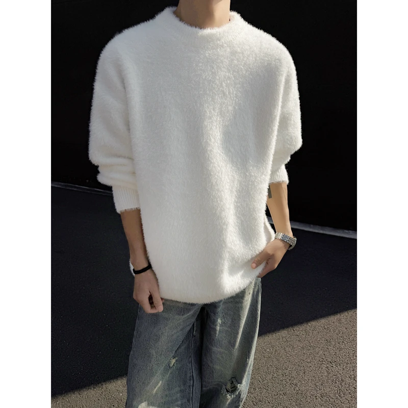 [OIMG] Price Control 98 High-quality Soft Mink Fur Lazy Round Neck Sweater