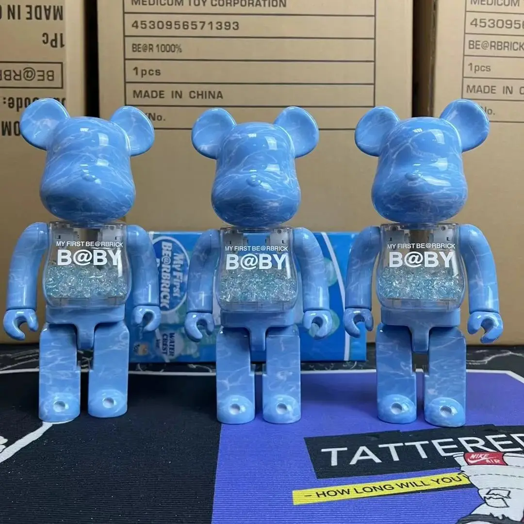 Bearbrick 400% riak air Qianqiu Beruang blok bangunan, tinggi sambungan 28cm dapat diputar, koleksi Desktop ornamen hadiah