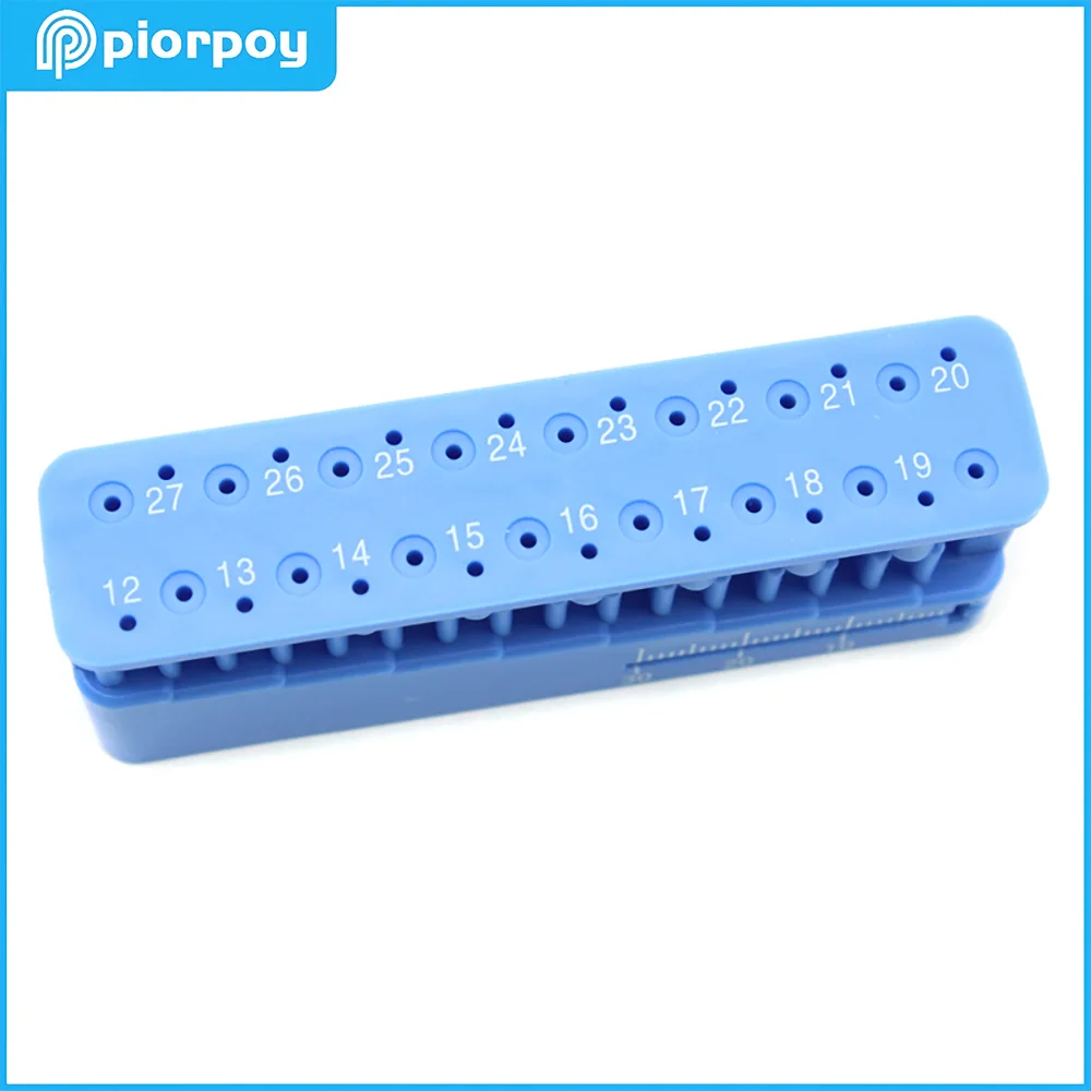 PIORPOY Dental Endo Measuring Ruler Dentist Instrument Ruler Autoclavable Endodontic Block Files Blue Plastic Dental Tools