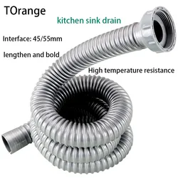 Kitchen sink lower pipe lengthened single-slot stainless steel sink sink drain pipe deodorant seal ring accessories