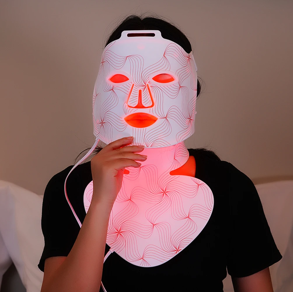 Red Light Face Mask Therapy Device Face Neck Infrared Light Therapy Red Light For Face Neck