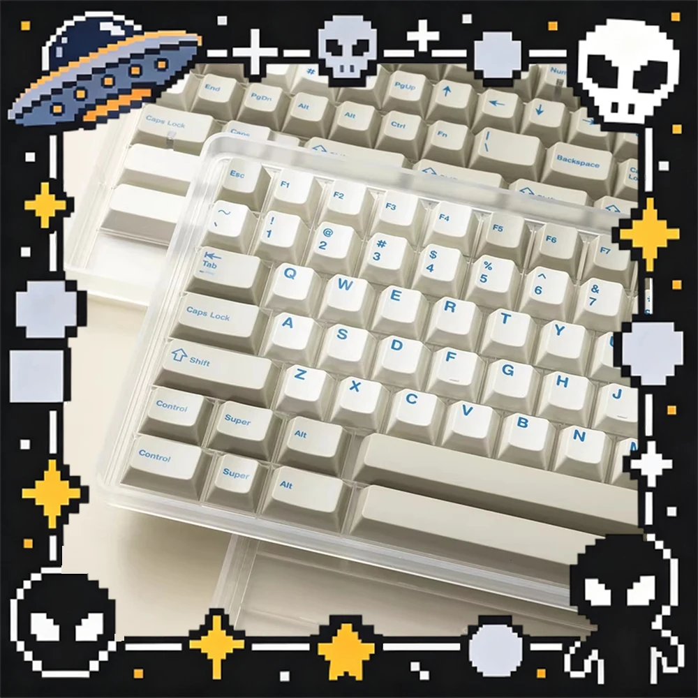 

PBTfans View PC Keycaps Thermal Sublimation Pbt Material Keyboard Keycaps Beige Original Factory Height For PC Accessories Gifts