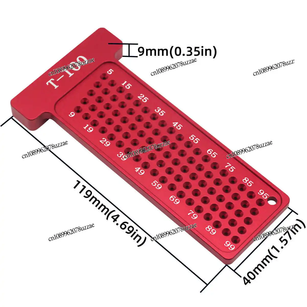 Aluminum Alloy T-ruler Woodworking Pencil Scribing Ruler, Hole Ruler