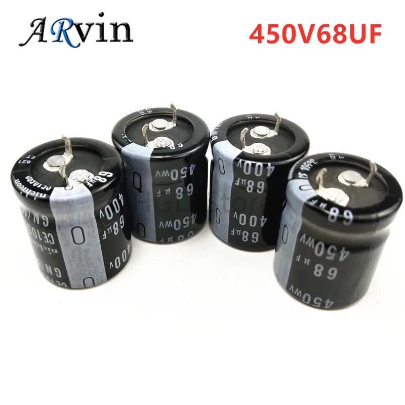 2PCS Aluminum Electrolytic Capacitor 450v68uf 22*25 GN 105 Degree 10mm Pitch 450V 68UF