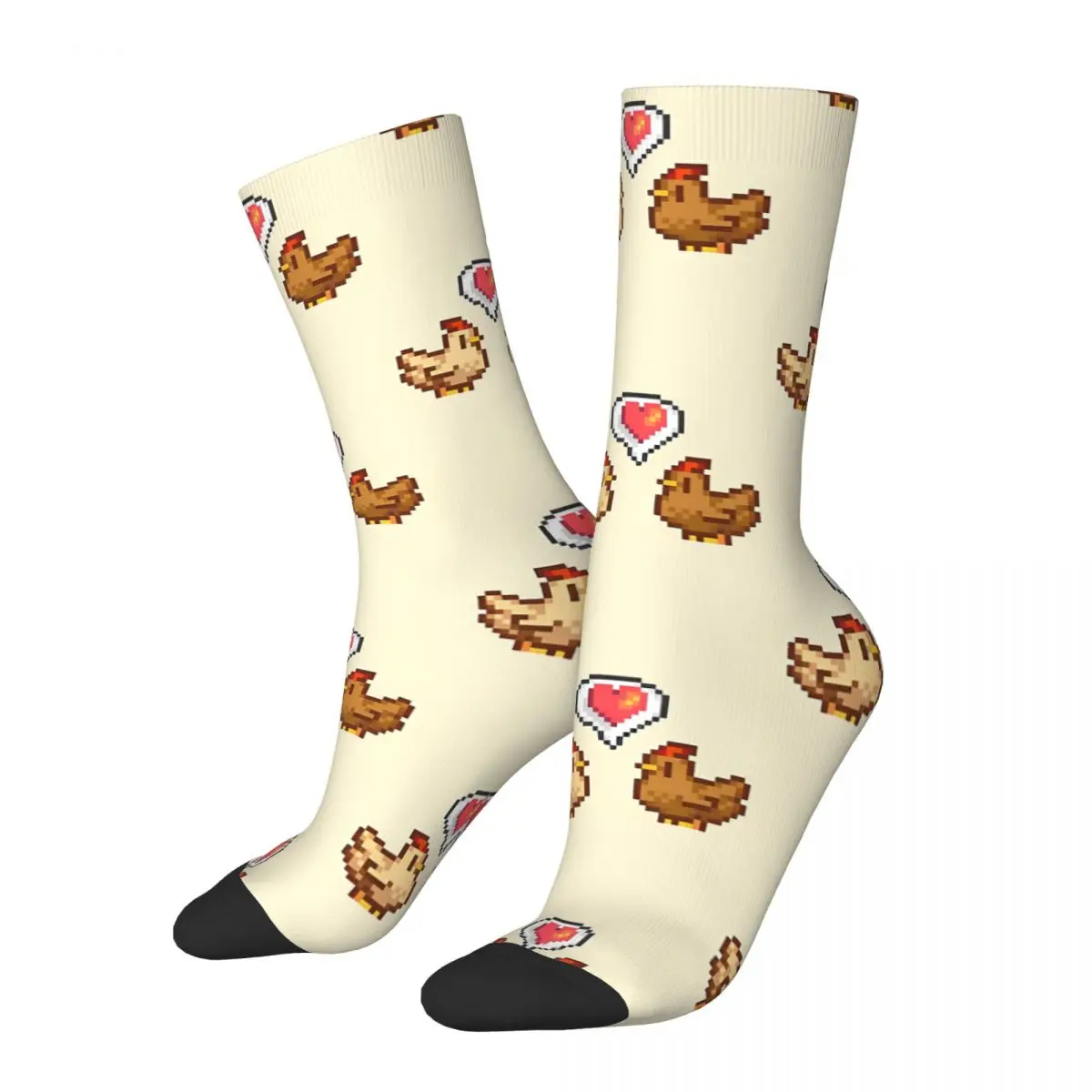 Vintage Chicken Love Crazy Men\'s compression Socks Unisex Stardew Valley Harajuku Pattern Printed Funny Novelty Happy Crew Sock