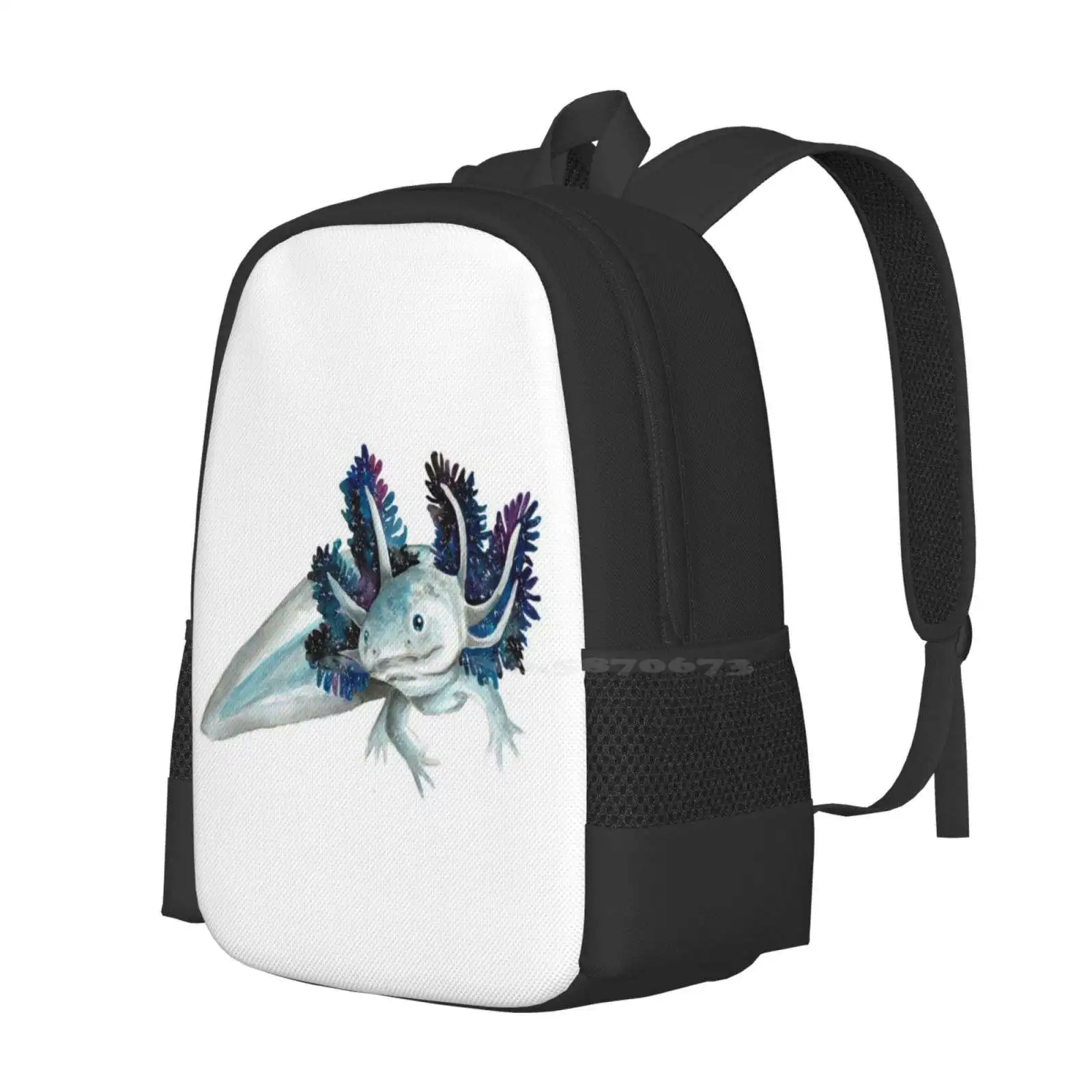 Kosmischer Axolotl Rucksack für Schüler Schule Laptop Reisetasche Haustier Axolotl Axie Galaxie einzigartige Axolotl Kunst Axolotl Haustier Ashley