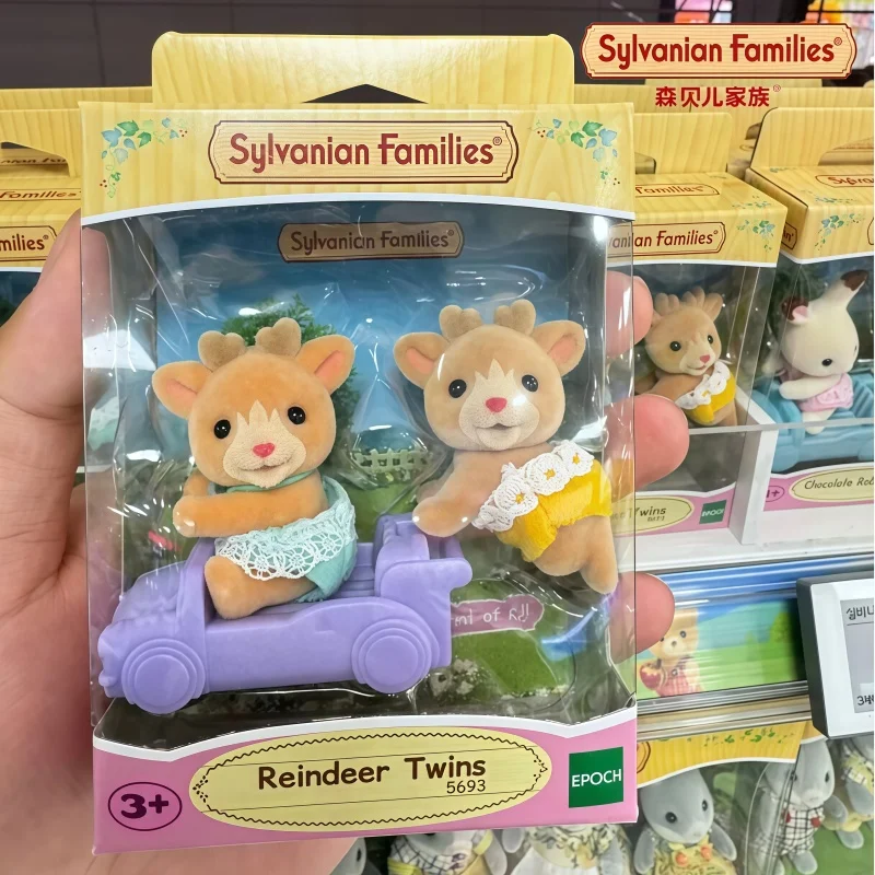 Auf Lager Heiße SYLVANIAN FAMILIES Rentier Zwillinge Anzug Spielzeug Dekor Figur Für Mädchen Weihnachten Ostern Geschenk