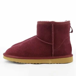 Nova moda austrália clássico botas de neve femininas senhoras botas de tornozelo de couro vaca suese pele do falso botas de inverno quentes sem logotipo