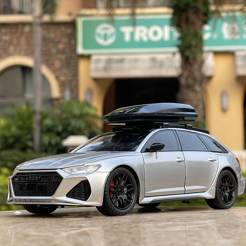

1:24 RS6 TRAVEL EDITION, литая под давлением игрушечная модель автомобиля из сплава, звук и свет, откатная детская игрушка, коллекционные предметы, подарок на день рождения