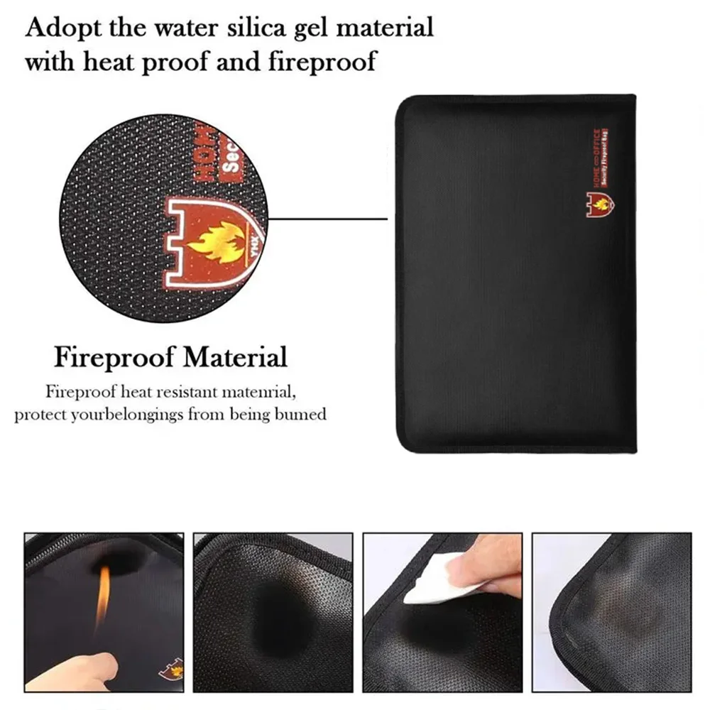 Fireproof Waterproof Accordion Folder can Store A4 Legal Documents Certificate Bag Portable Zipper Folder Organizer bag