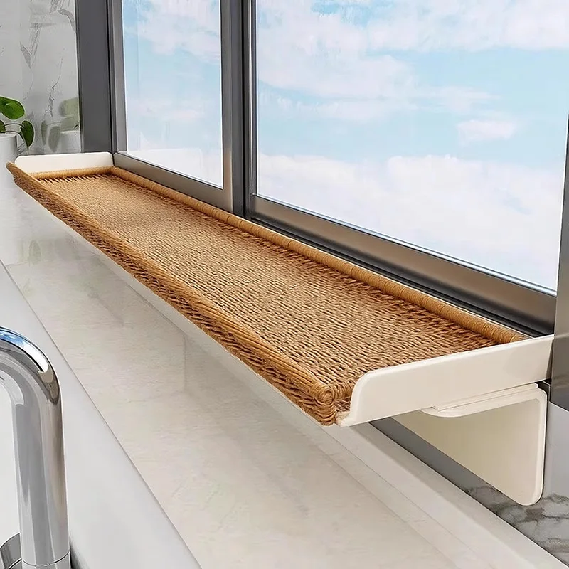 Wall Mounted Foldable Kitchen Counter Extender Shelf, Widened Space‑Saving Food Rack, Multipurpose for Windowsill Kitchen