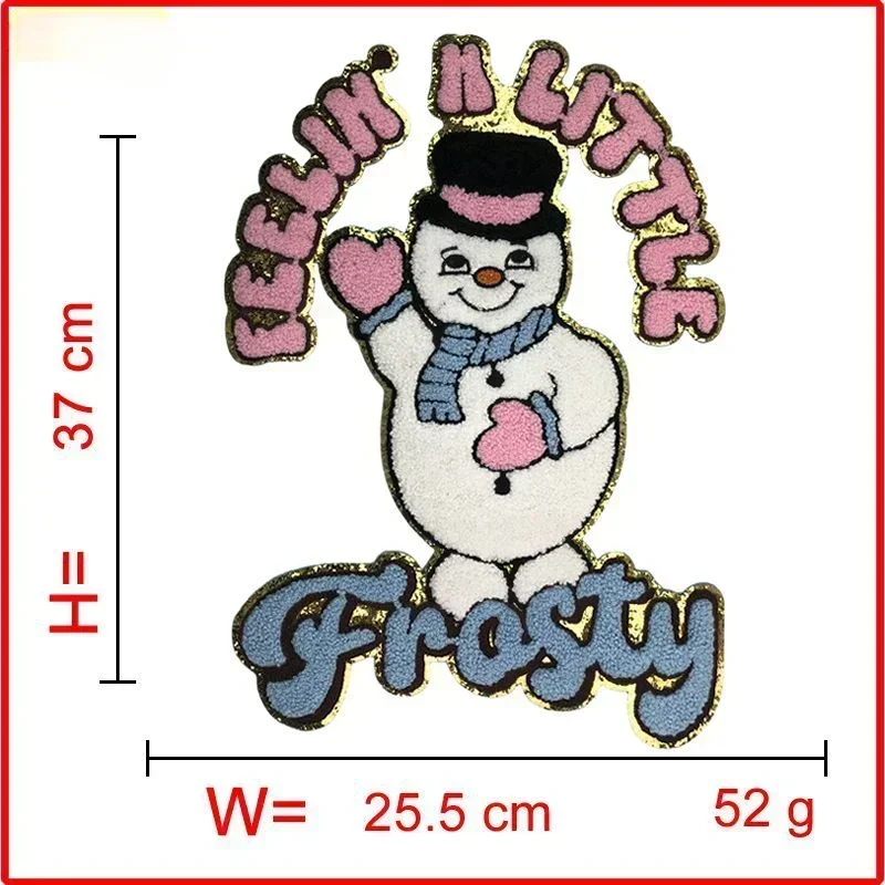 Oversized Christmas Ironing Patch Santa Claus Snowman Jacket Hoodie Sticker Clothing Decoration Accessories Embroidery Badge