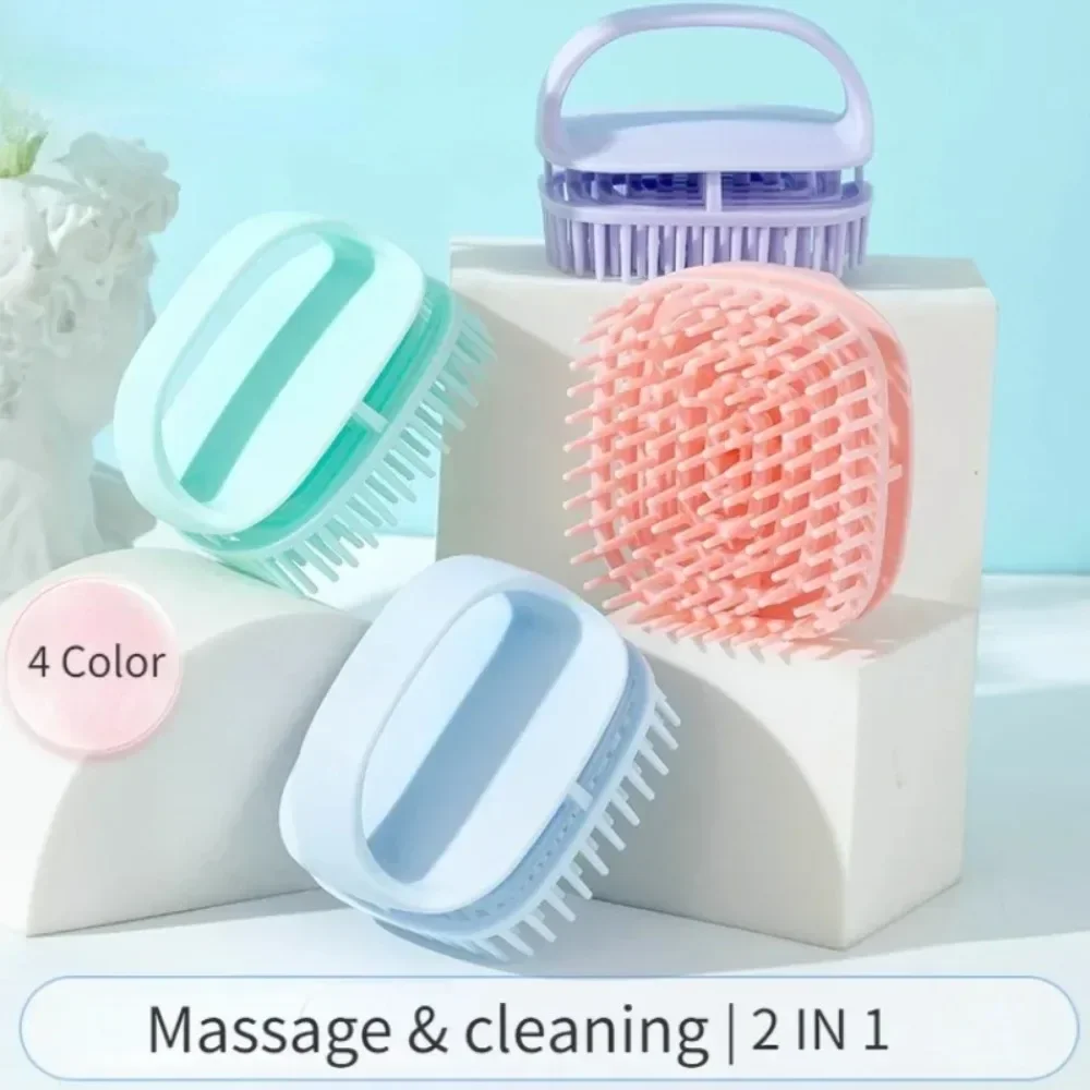 

Silicone Shampoo Brush Head Scalp Massage Comb Hair Washing Comb Body Massage Brush Bath Shower Brush Salon Hairdressing Tool