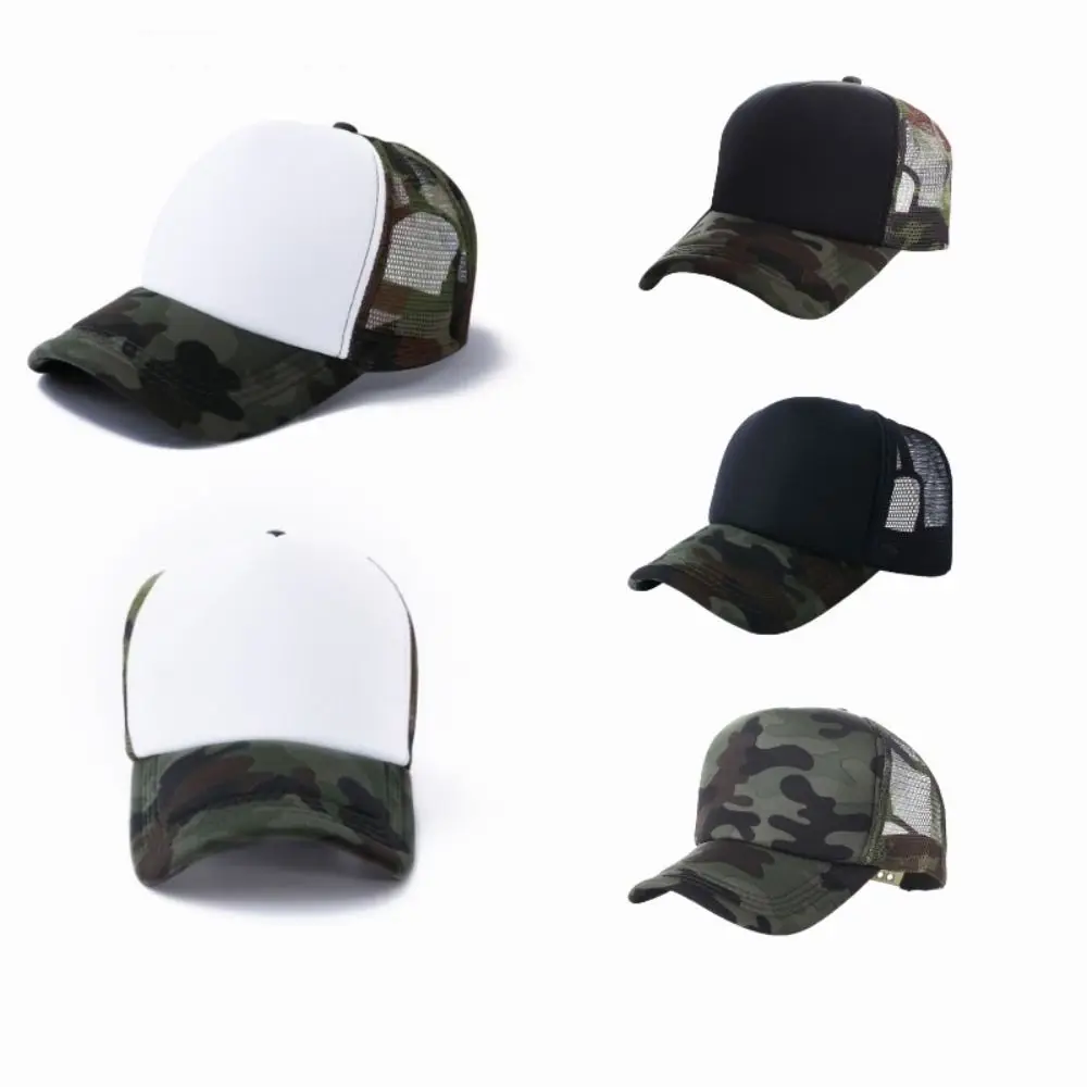 Czapka z daszkiem chroniąca przed słońcem, oddychająca, typu trucker, z siateczką, regulowana, idealna na lato.