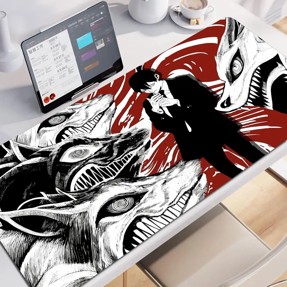 Mouse Pad HD Anime Gaming Accessories Keyboard Pad Chainsaw Man Hayakawa Aki Desk Mat Gamer Cabinet Mousepad Cool Fox Mouse Mat