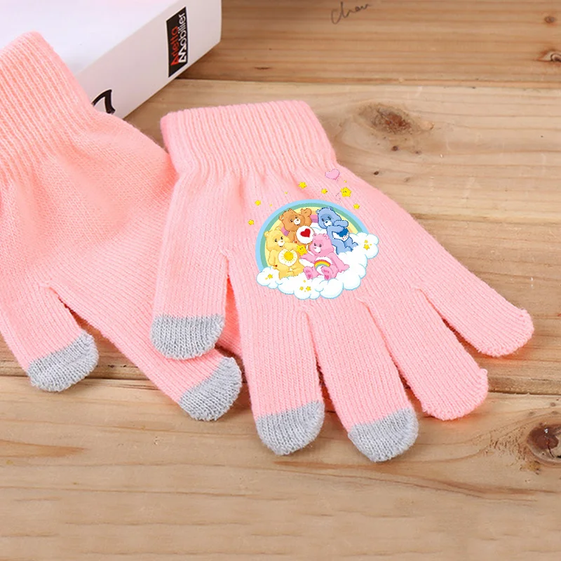 

Зимние перчатки с медведями для женщин и девочек, перчатки с героями мультфильмов в стиле аниме, детские теплые аксессуары для езды на велосипеде на открытом воздухе, перчатки с сенсорным экраном